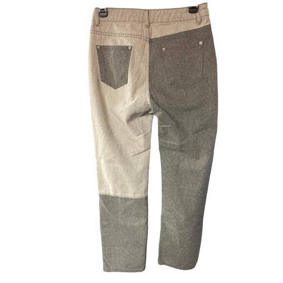 Emmiol Women's S Two Tone Colorblock Jeans Gray White Retro Colorblock Cotton - Picture 3 of 7